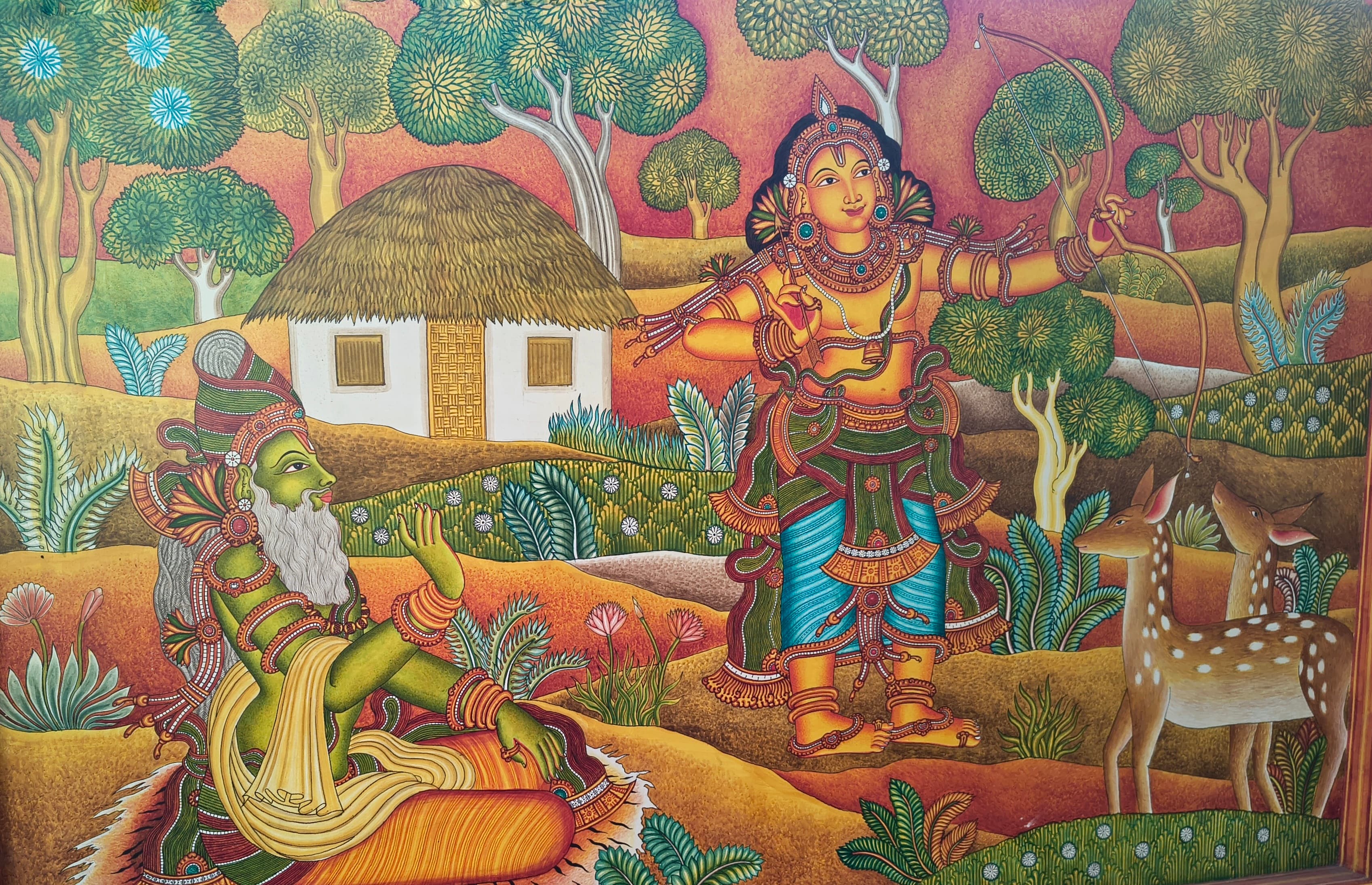 Kerala mural painting — Lord Shiva and Mohini